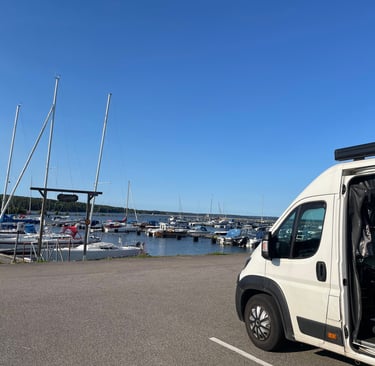 Vanersborg harbour at the southern tip of Lake Vanern, Sweden
