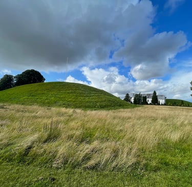 Burial mound at the centre of jelling, Denmark