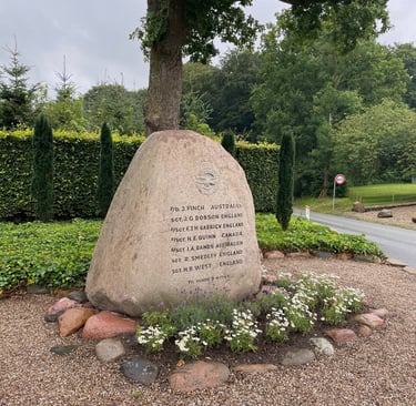 memorial stone to Lancaster III JB725, Jelling, Denmark