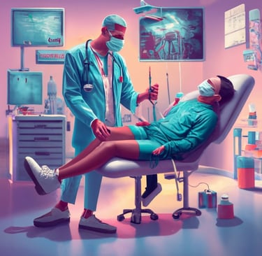 a doctor and patient in a hospital room