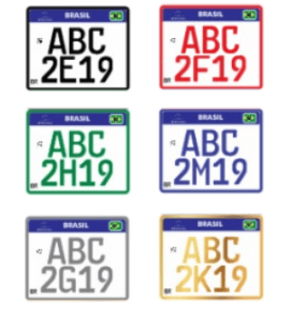 Placas padrão Mercosul para motos Hortolândia