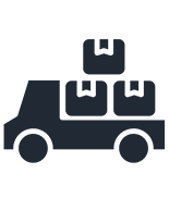 transporting vehicle with boxes with transparent background as an icon