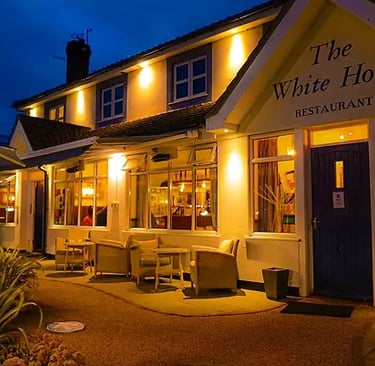 White Horse pub/restarant well known for its marsh views, and seafood festivals