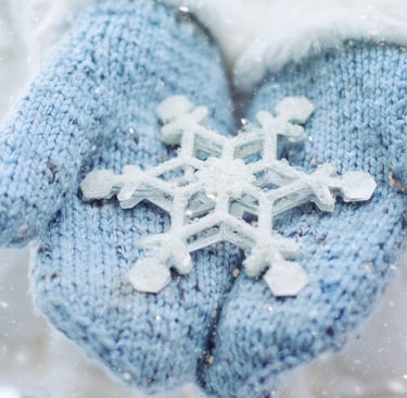 mittens with a snowflake