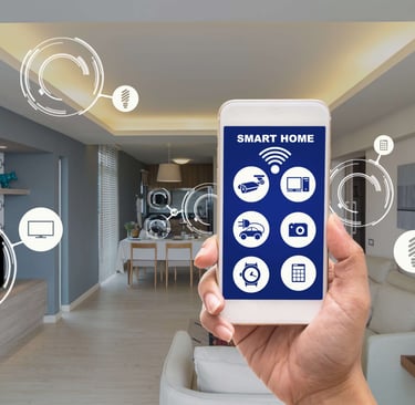a person holding a smart phone in their hand