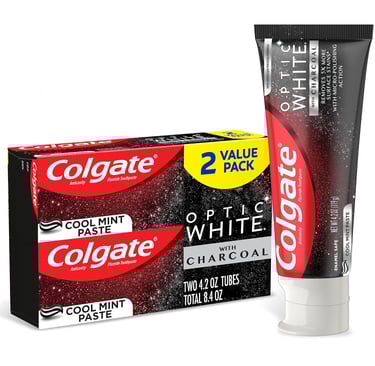 a image showing colgate optic white charcoal whitening toothpaste