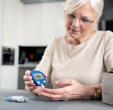 A DIABETIC PATIENT CHECKING SUGAR LEVEL