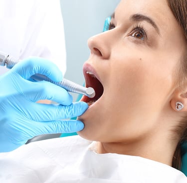 a person undergoing root canal treatment