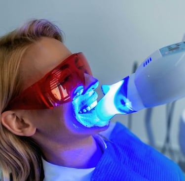 a woman undergoing teeth whitening