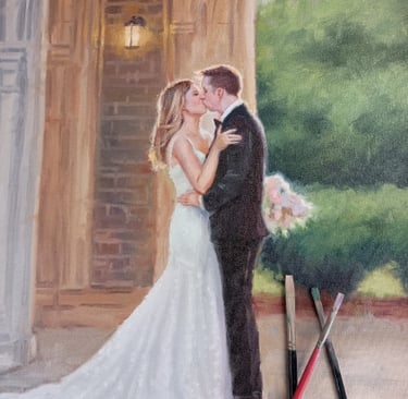 Duke Chapel, Durham, NC wedding painting