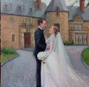 Graylyn Estate wedding painting by Majestic Wedding Painter, Winston-Salem NC