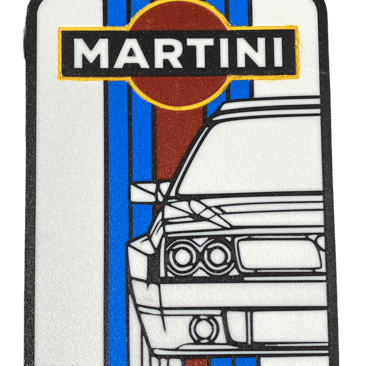 lampada led con logo martini, lancia delta, rally, stampa 3d