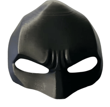 a black mask mask with a black mask on it