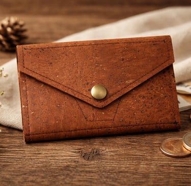 Kleine Geldbörse aus Korkstoff, Korkleder