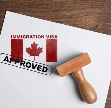 a stamp stamp on a piece of paper with a stamp that says immigration and a