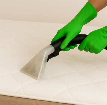 Limpeza e Higienização de Colchão de casal branco