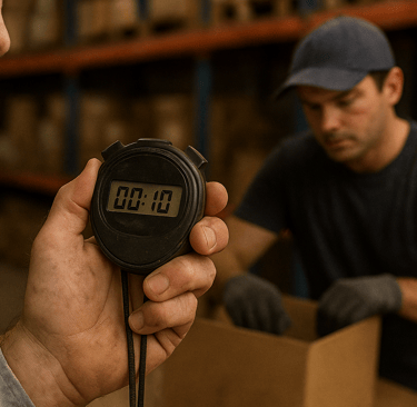 a man holding a digital thermometer in his hand