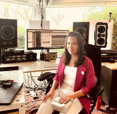 Michelle Guadalupe Felix Garcia sitting in a chair at a desk