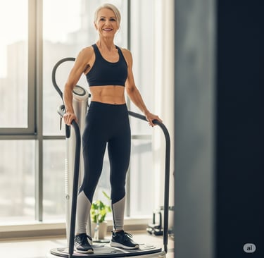 Woman on a vibration plate