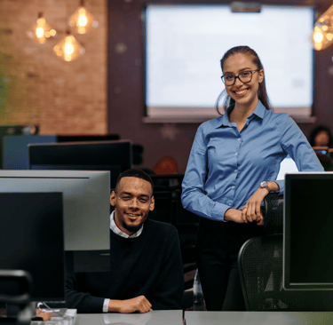 IT professionals in a modern office discussing and evaluating the best technology solutions for business growth.