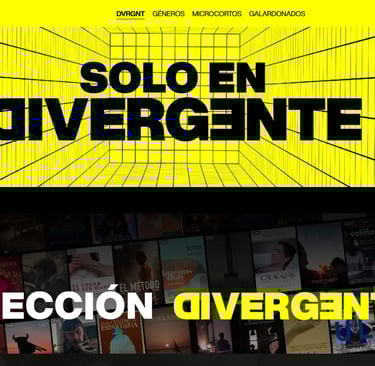 anuncio del sitio web "Divergente"