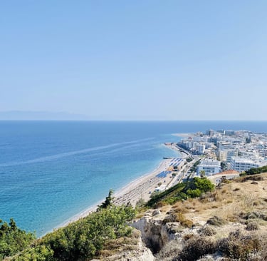 view from Monte Smith Hill to Rhodes New Town in Greece