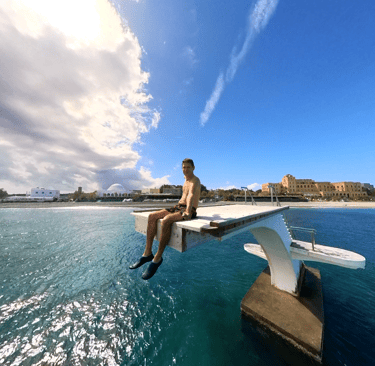 Elli Beach Jumping Tower in Rhodes Greece