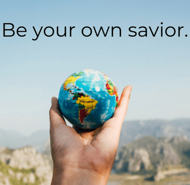 a person holding a globe in their hands