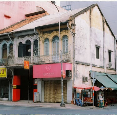 Colonial French architecture houses in Saigon china town