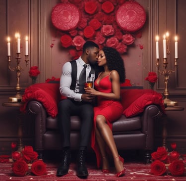 Young couple embracing in a sunny park.