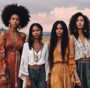 Mannequins dressed in coordinated fashion outfits, predominantly in shades of yellow and black, are displayed on wooden platforms in a well-lit store. The ceiling features an array of hanging light bulbs that add to the contemporary ambiance.