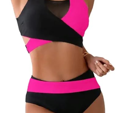 Conjunto pole dance rosa negro