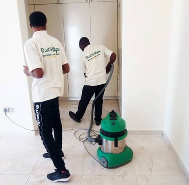 Two cleaners at a site_Dust and Wipes