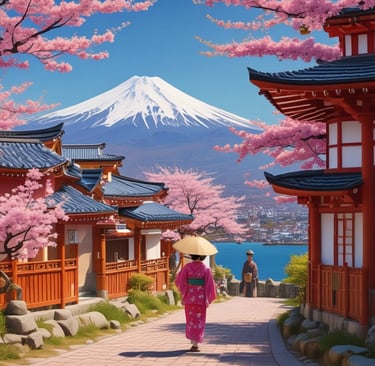a woman in a kimono and Fujiyama Mountain in Japan: The Asia Guide