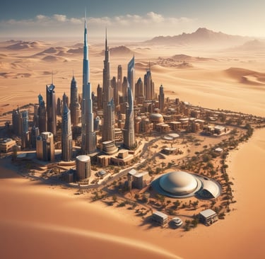 UAE desert and high rise buildings