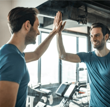a man giving a high five finger high five