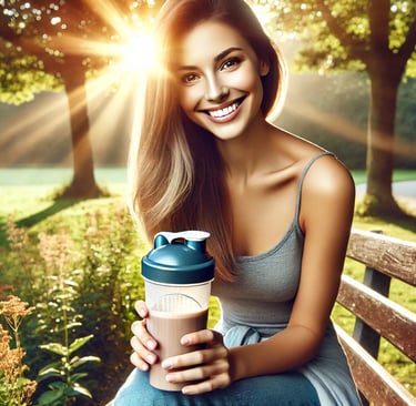 mulher tomando colágeno