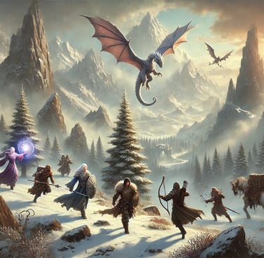 Anuheim - White Drake Flying over Adventurers