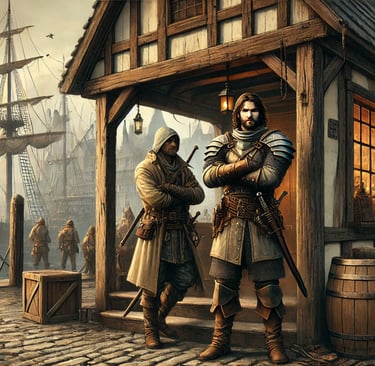 Freeport Military Guarding a Port House