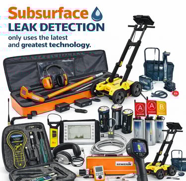 leak detection tools including a sewerin acoustic an gas sniffer a thermal camera a gpr device ect 