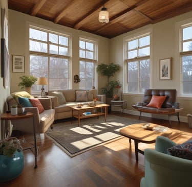 multi-colored village on mountain near body of water