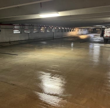 parking garage pressure washing concrete surface  fort lauderdale FL