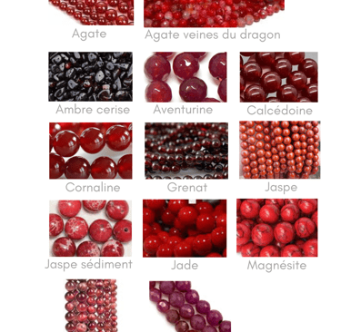 Sélection de pierres rouge foncé Les Couleurs de Lo
