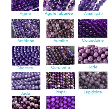 Sélection de pierres violettes Les Couleurs de Lo
