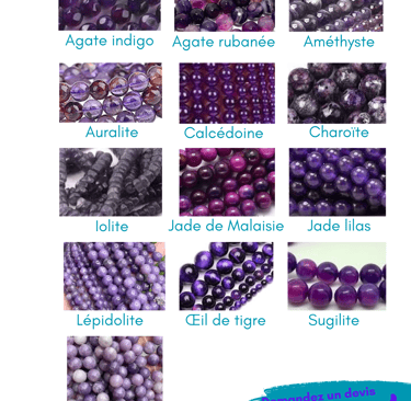 Sélection de pierres violettes Les Couleurs de Lo
