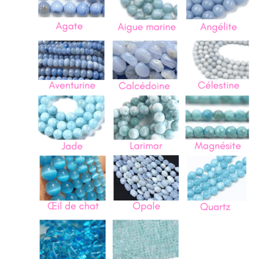 Sélection de pierres bleu clair Les Couleurs de Lo