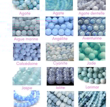 Sélection de pierres bleu clair  Les Couleurs de Lo