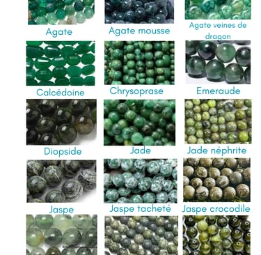 Sélection de pierres vertes Les Couleurs de Lo