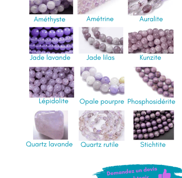 Sélection de pierres mauves Les Couleurs de Lo