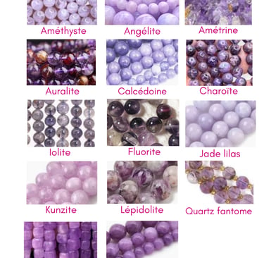 Sélection de pierres mauves Les Couleurs de Lo